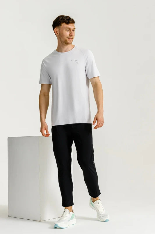 ANTA Running Short Sleeve T-Shirt Heather Grey