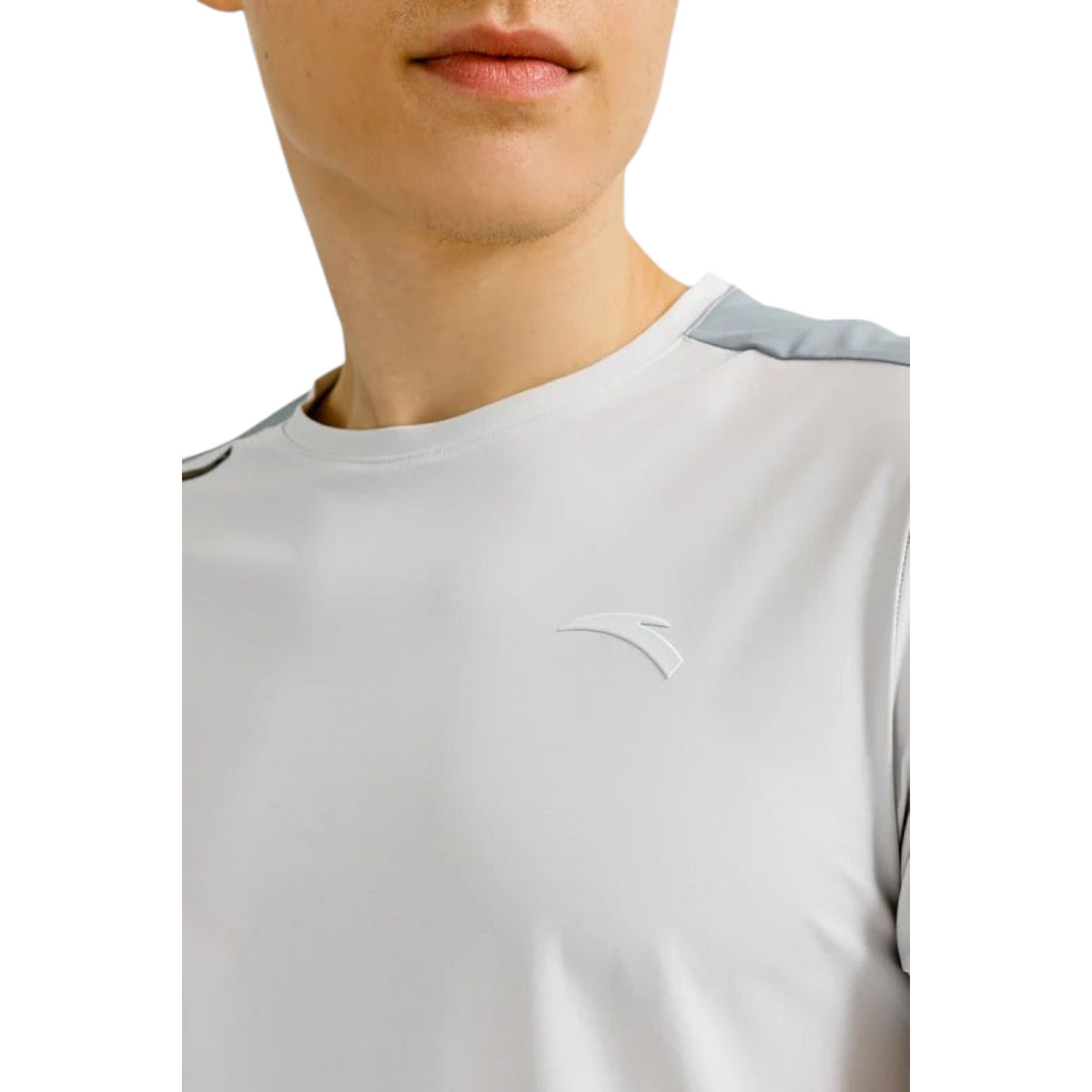 FRG ANTA white short sleeve cross training t-shirt with breathable jacquard panels and athletic fit