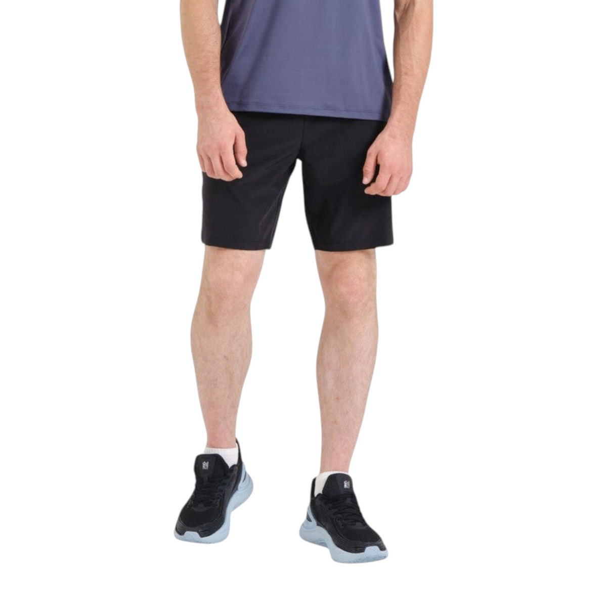 FRG Anta black woven training shorts with A-COOL 2.0 ventilation technology worn by a man in a studio setting