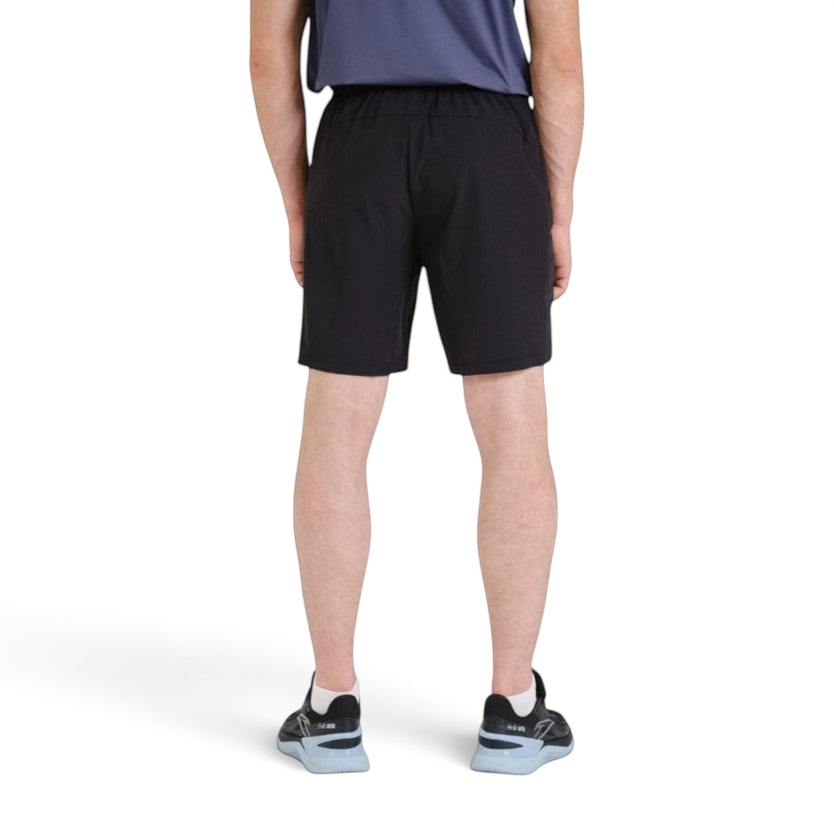 Back view of FRG Anta black woven training shorts with A-COOL 2.0 ventilation worn by a male athlete