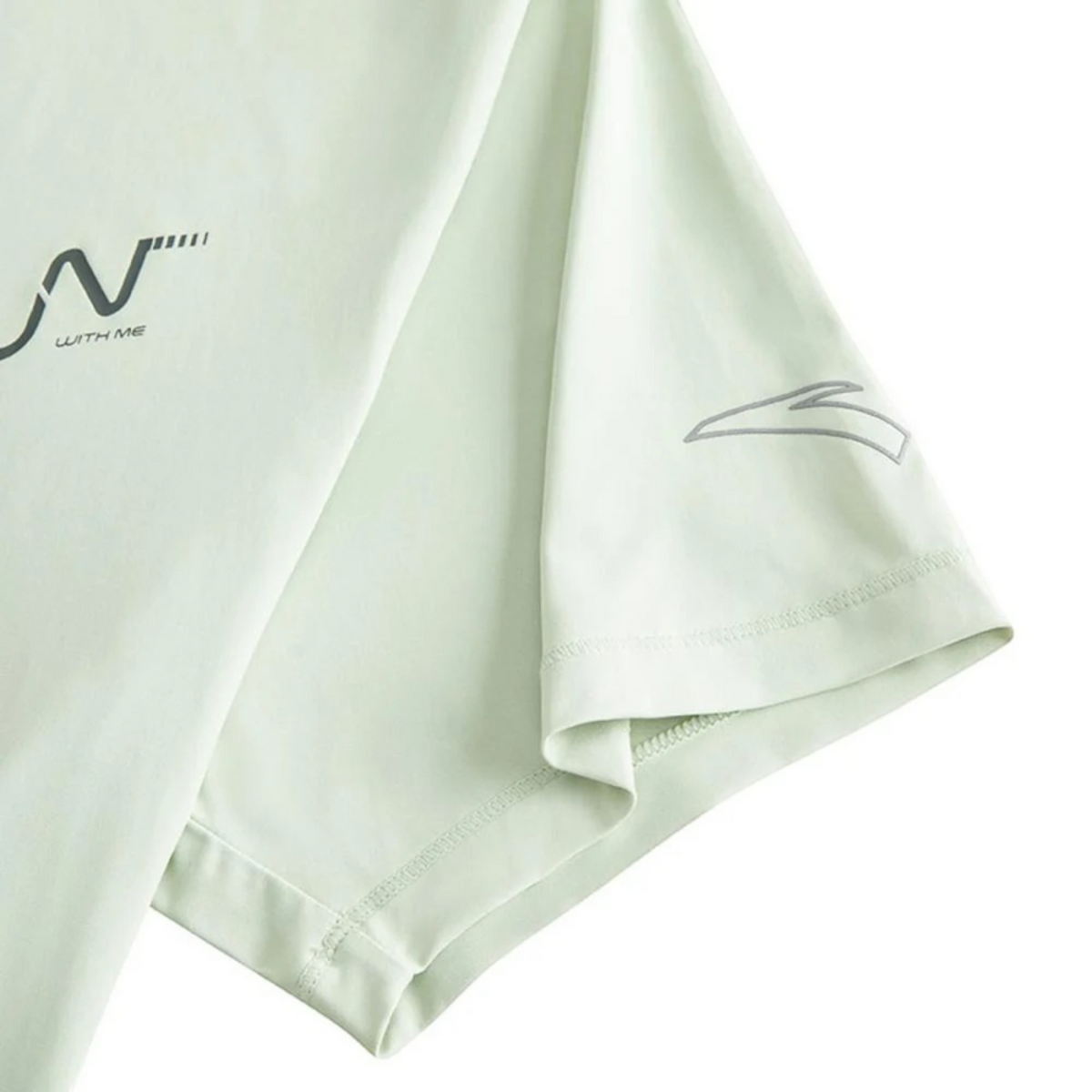 FRG Anta light green short-sleeve running t-shirt with printed graphic and logo detail on the sleeve