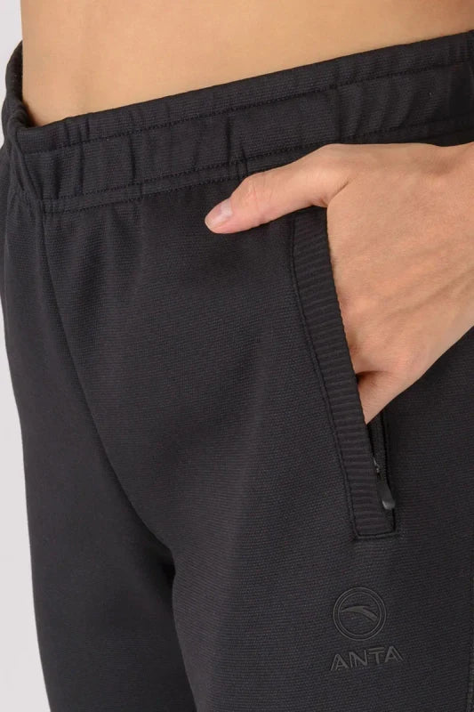 ANTA A-Sports Shape Knit Track Pants Basic Black
