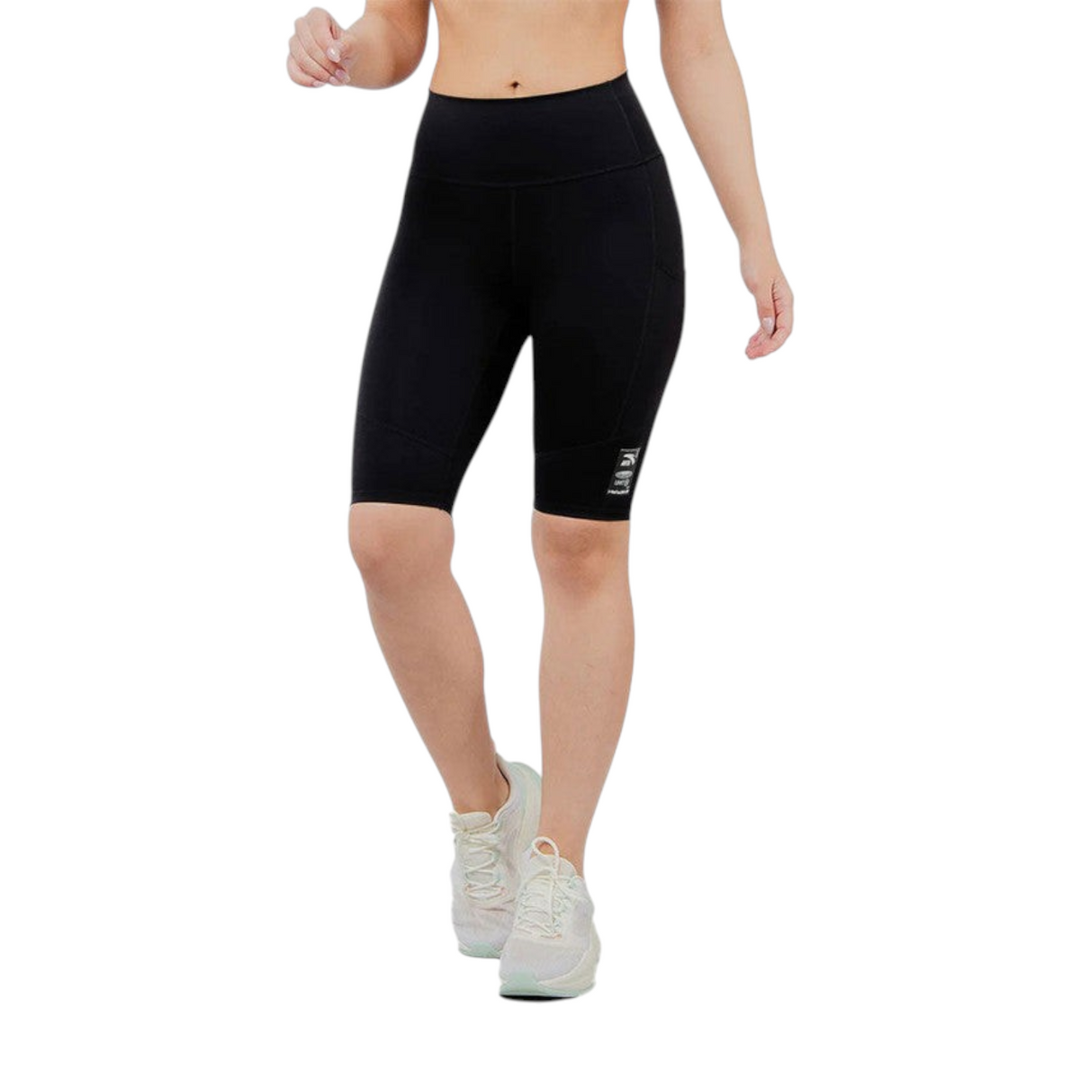 FRG Anta black performance cycling shorts with high-waist, quick-drying stretch fabric and side pocket detail
