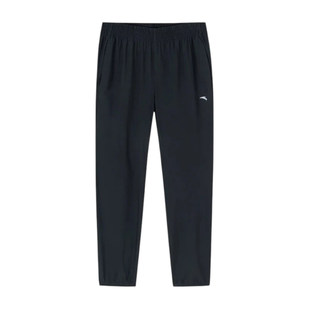 FRG Anta women's black straight-leg running pants in soft stretch knit fabric with cooling technology and pockets.