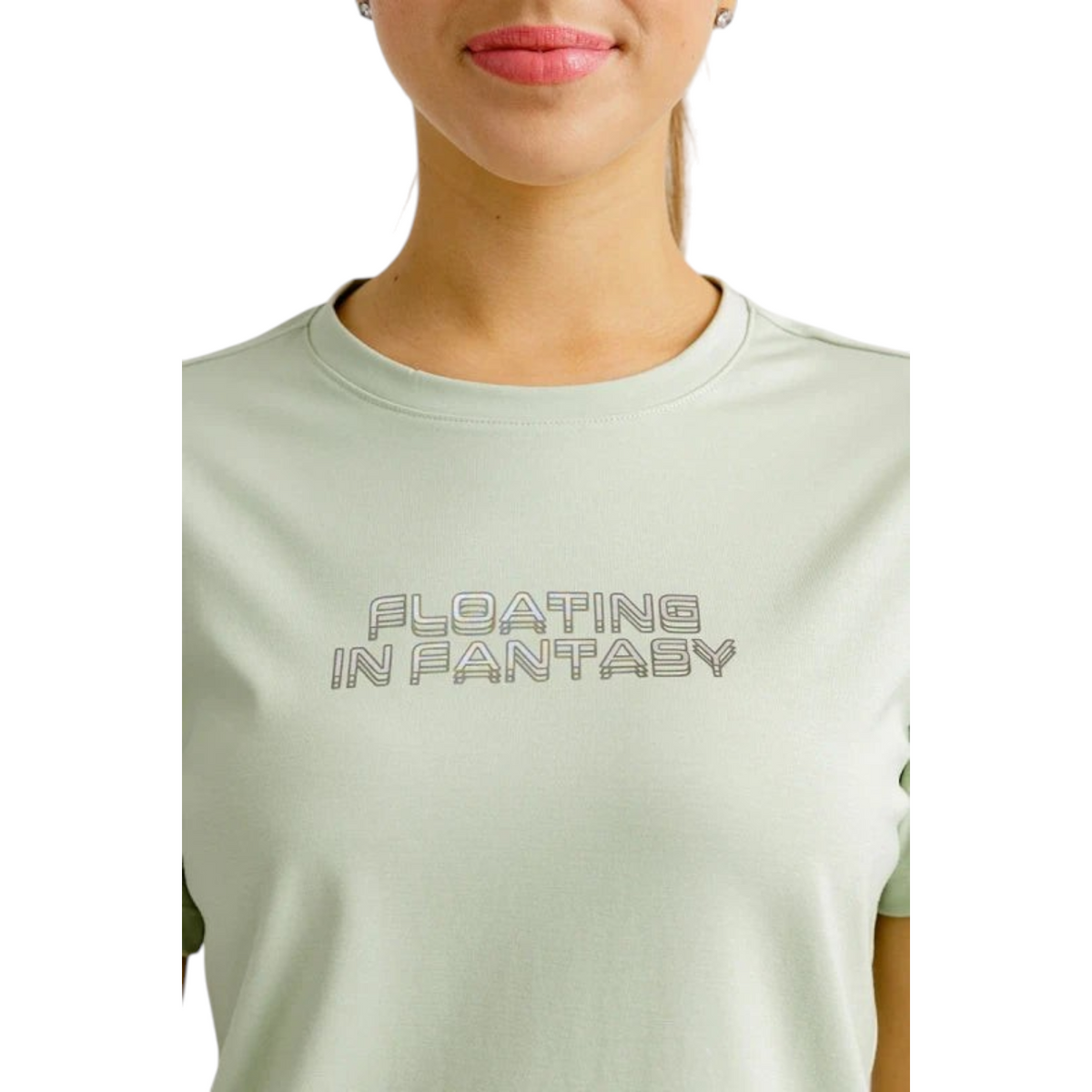 FRG ANTA A-Chill Touch green short sleeve training t-shirt with Floating In Fantasy graphic print on the chest
