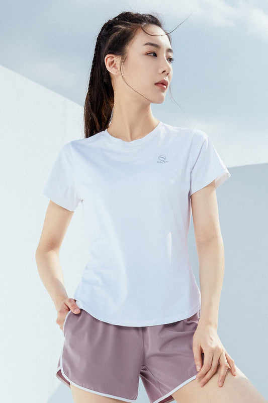 ANTA Cross Training Short Sleeve T-Shirt Snow White