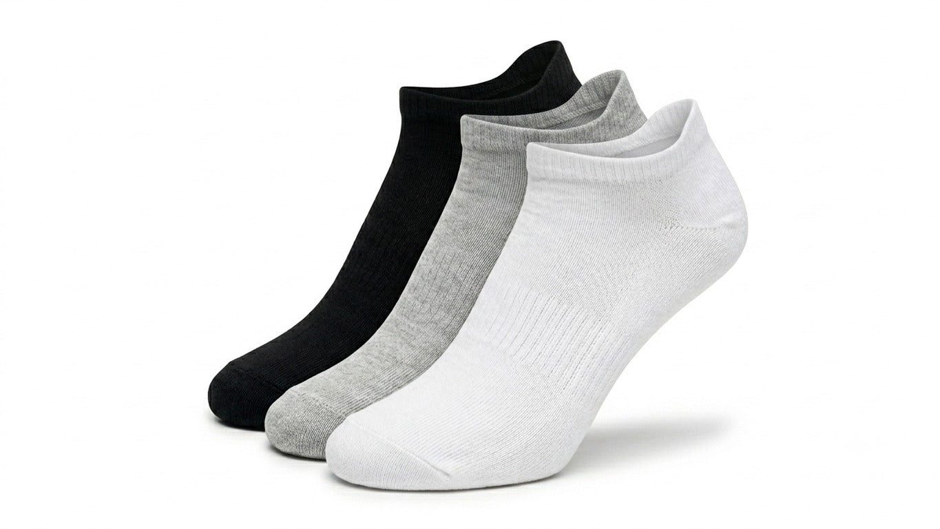 ANTA Women's 3 Pack Lifestyle Socks White&Grey&Black