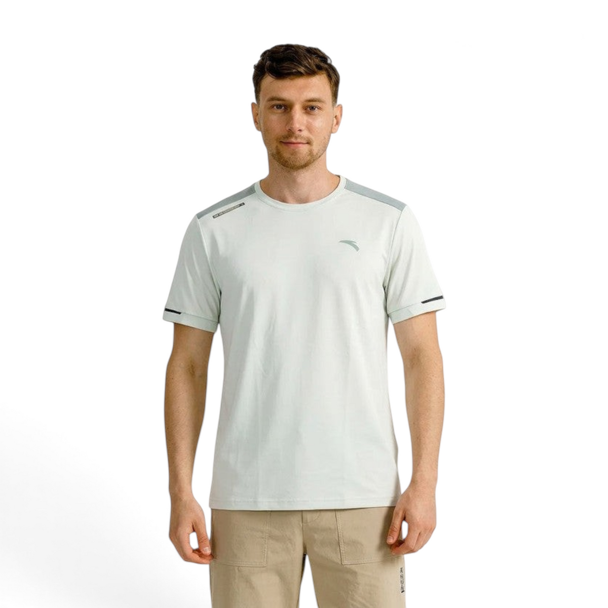 FRG ANTA grey short sleeve cross training t-shirt with A-Chill cooling fabric worn by a male model