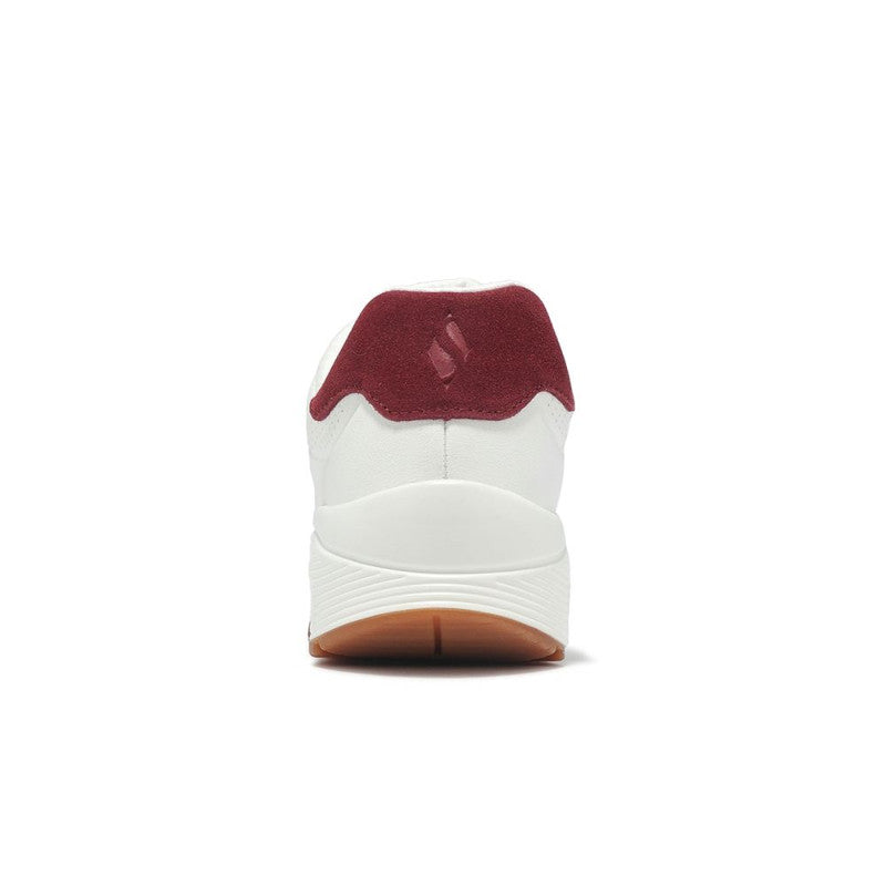 Skechers Uno Retro One White Burgundy Gray