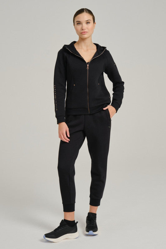 ANTA A-Sports Shape Knit Ankle Pants Black