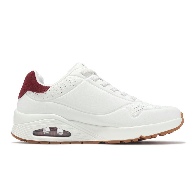 Skechers Uno Retro One White Burgundy Gray