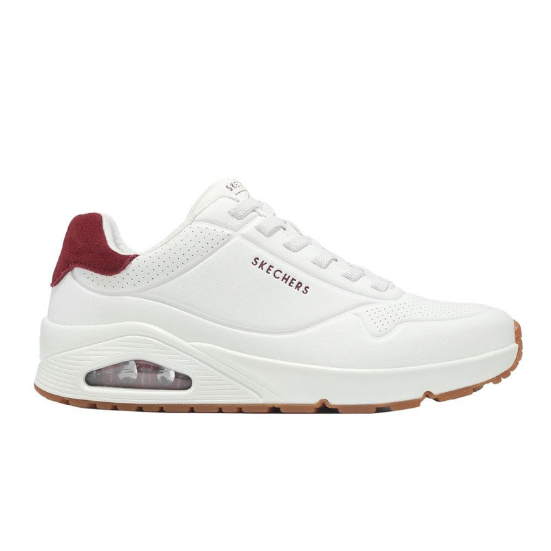 Skechers Uno Retro One White Burgundy Gray