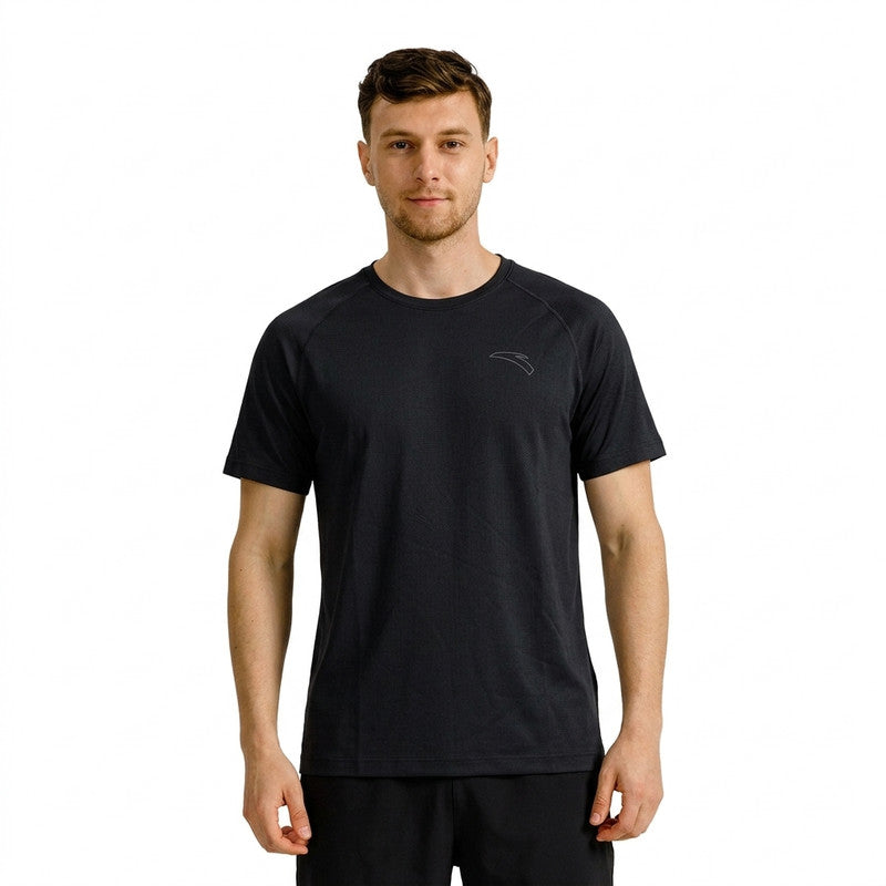 ANTA Running Short Sleeve T-Shirt Black[Heather Grey]