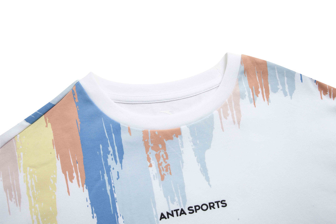 ANTA A-Wind Cotton Lifestyle Short Sleeve T-Shirt Snow White