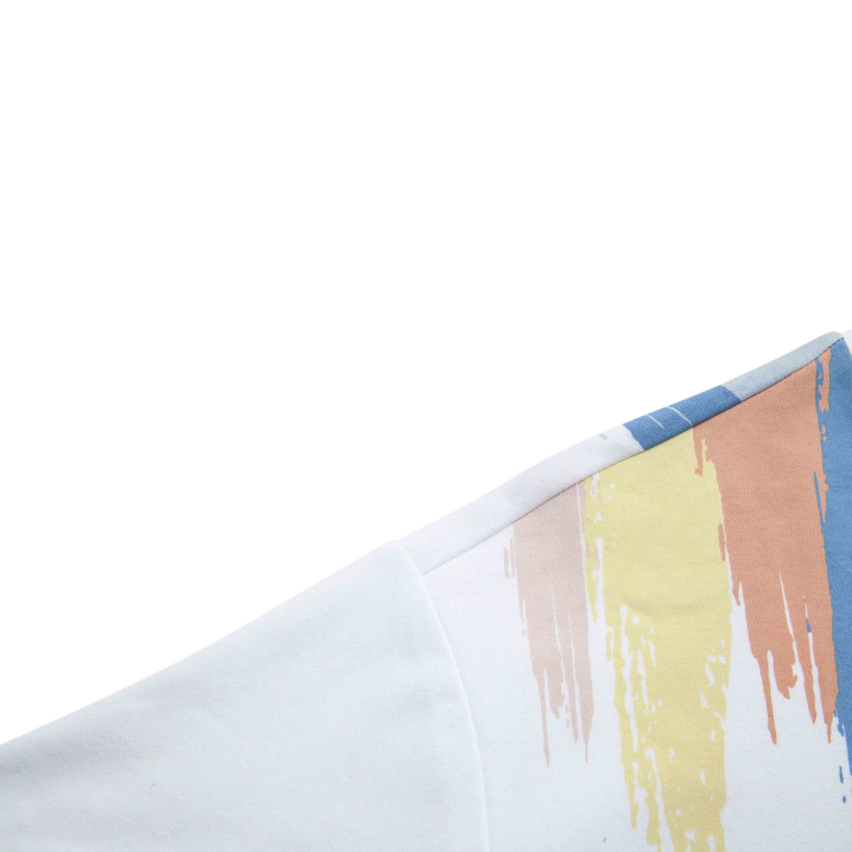 FRG ANTA A-Wind snow white cotton t-shirt with colorful brushstroke graphic detail on the shoulder