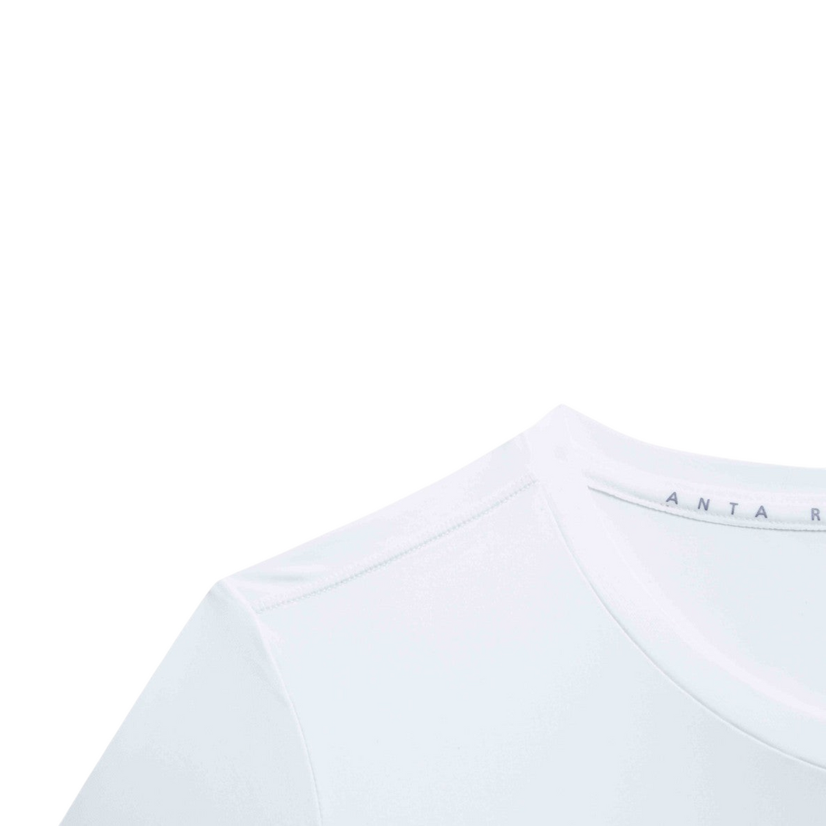 FRG ANTA A-Chill Touch running T-shirt in pure white, featuring breathable nylon-spandex fabric and a crew neckline.