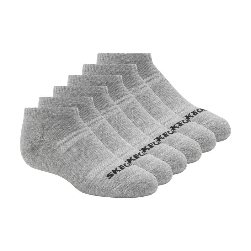 Skechers 6PK Unisex 1/2 Terry No Show - Gray