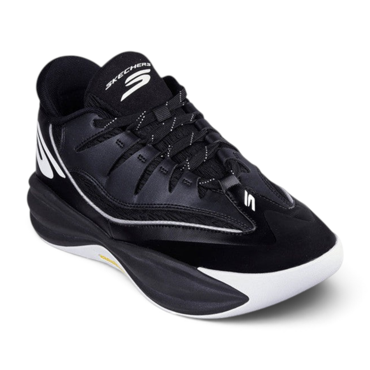 FRG Skechers SKX B-Lite men's basketball shoe in black and white with mesh upper and responsive foam midsole.