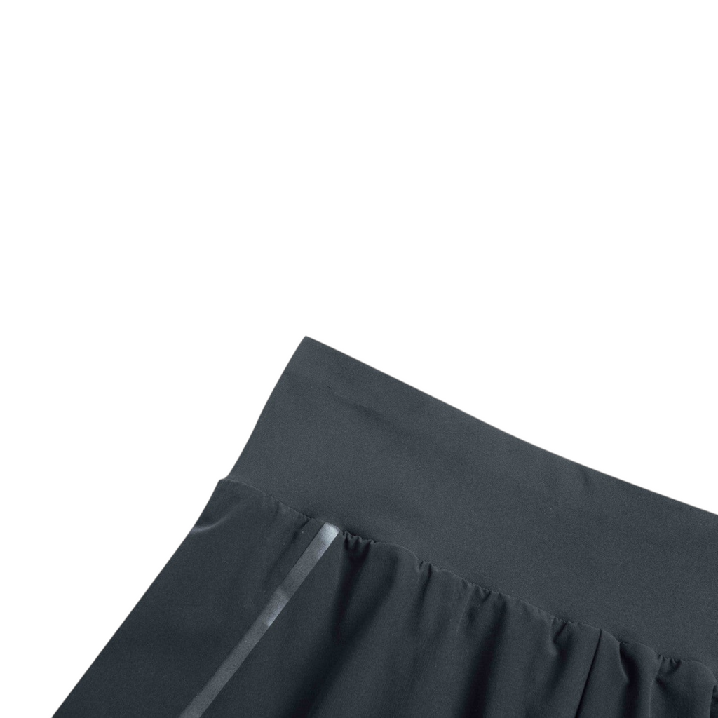 FRG ANTA A-Cool black running shorts featuring a high waistband and lightweight, breathable polyester-spandex fabric.