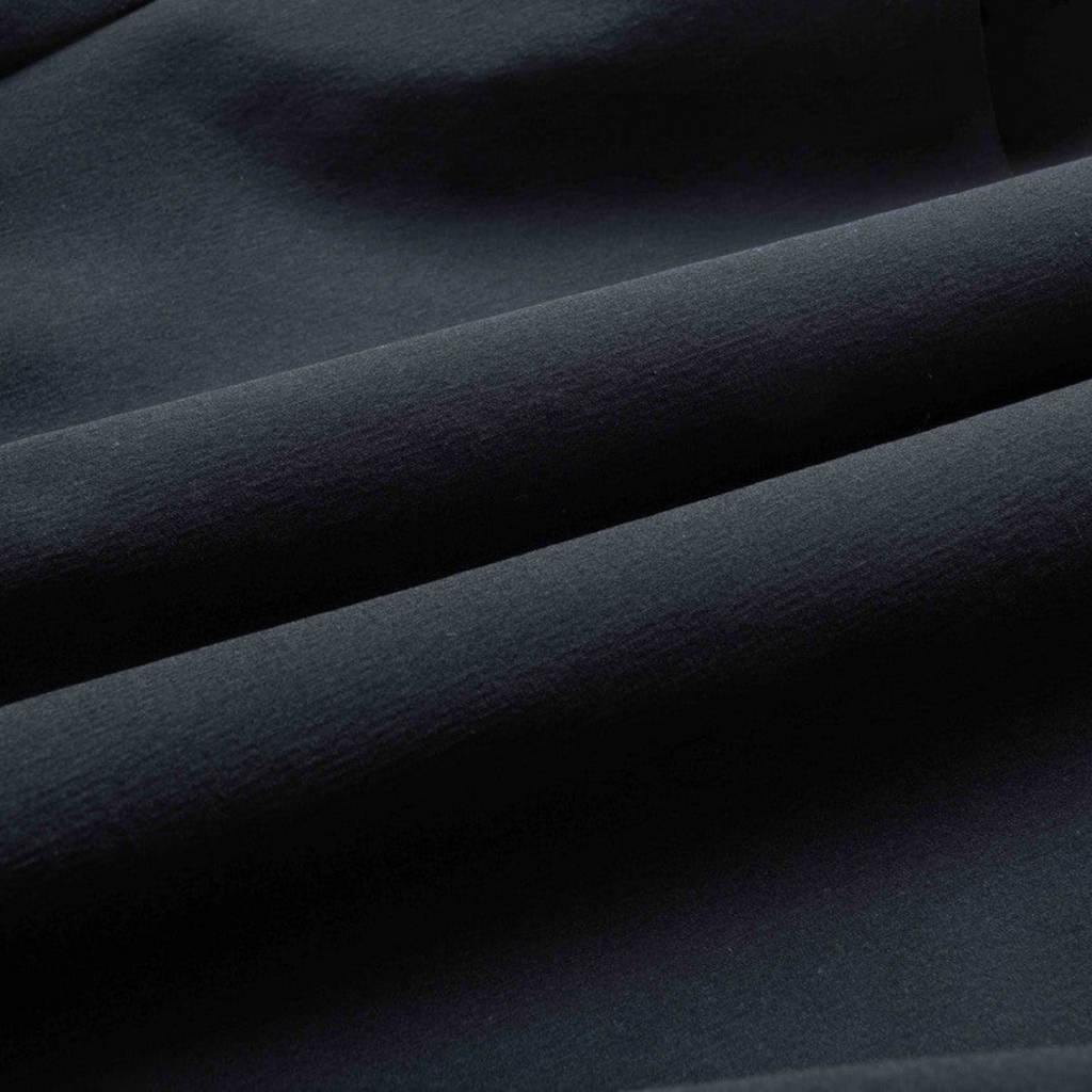 FRG ANTA black knit track pants fabric texture showing soft cotton-polyester blend material