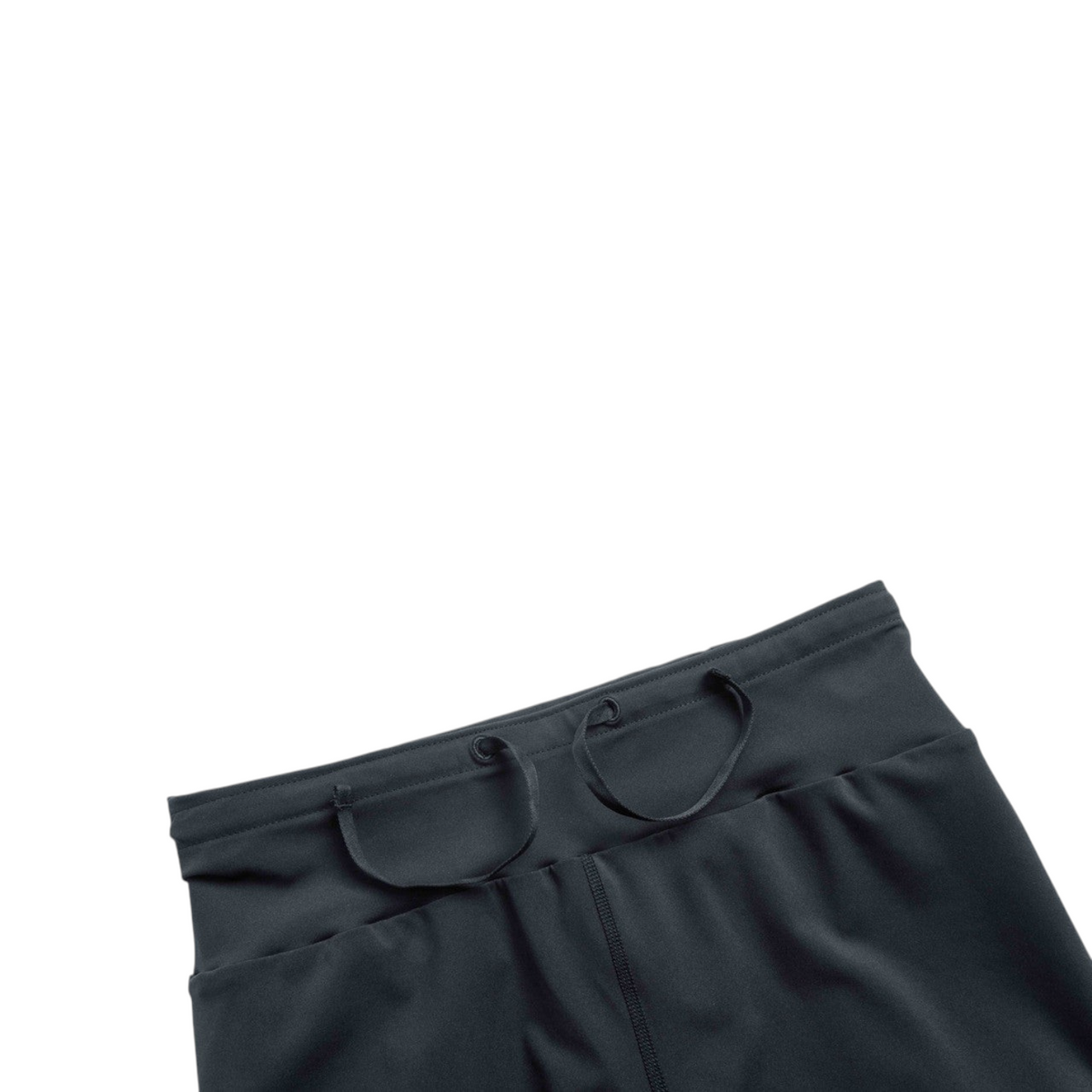 FRG ANTA black knit track pants featuring an elasticated waistband with adjustable drawstring detail