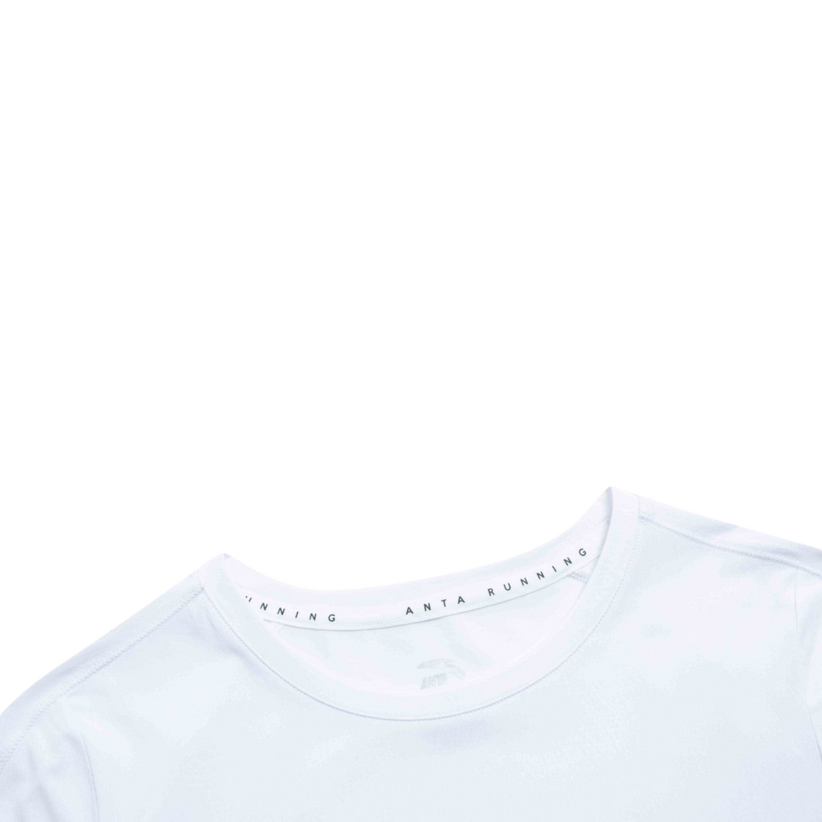 FRG ANTA A-Chill Touch running t-shirt in pure white with a breathable crew neck and branded inner collar detail