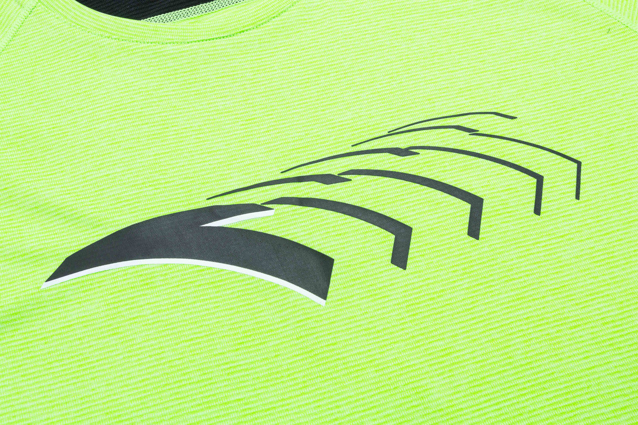 ANTA Advanced Training Running Short Sleeve T-Shirt Fluorescent Green