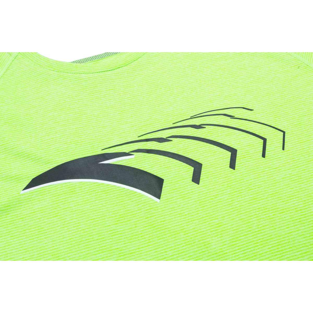 FRG ANTA fluorescent green polyester running t-shirt with black graphic logo detail
