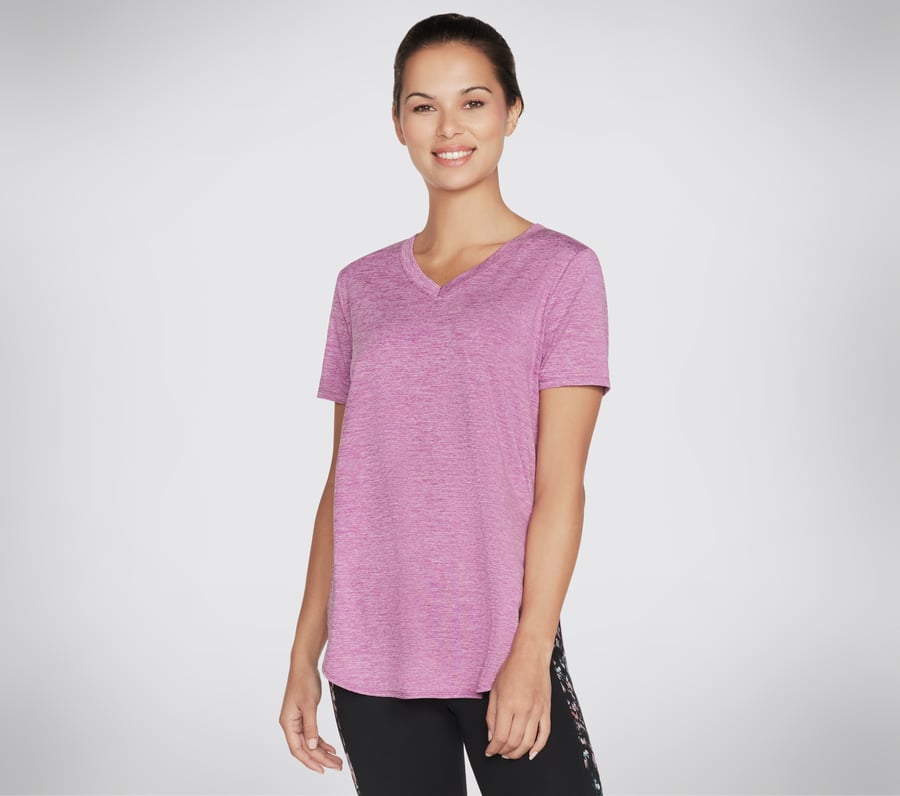 Skechers WOMEN'S KNIT SS TUNIC Purple/Hot Pink