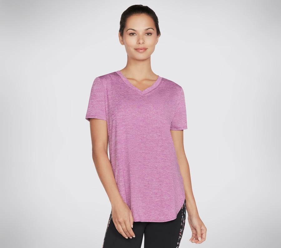 Skechers WOMEN'S KNIT SS TUNIC Purple/Hot Pink