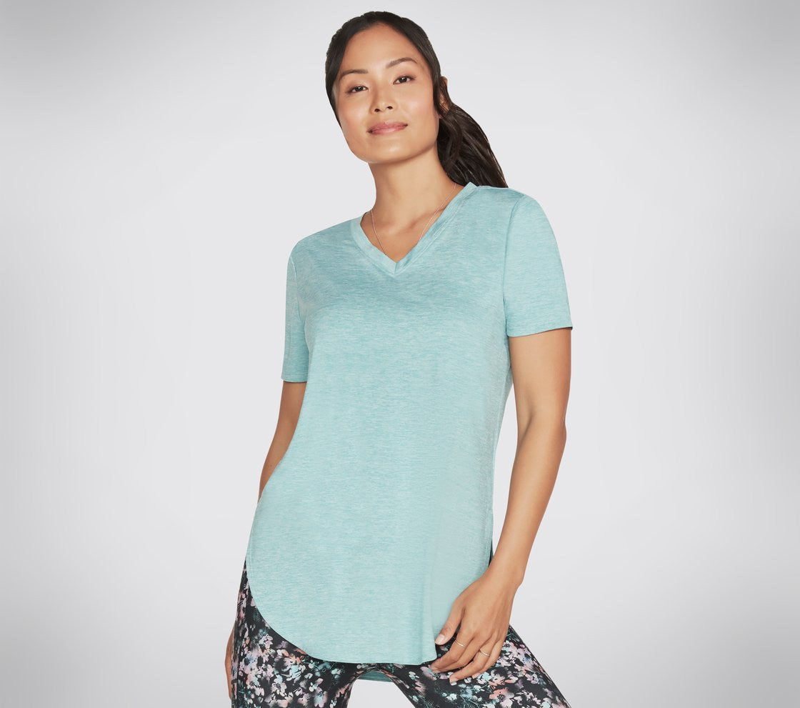 Skechers GO Walk Wear Diamond Blissful Women's Knit SS Tunic Porcelain