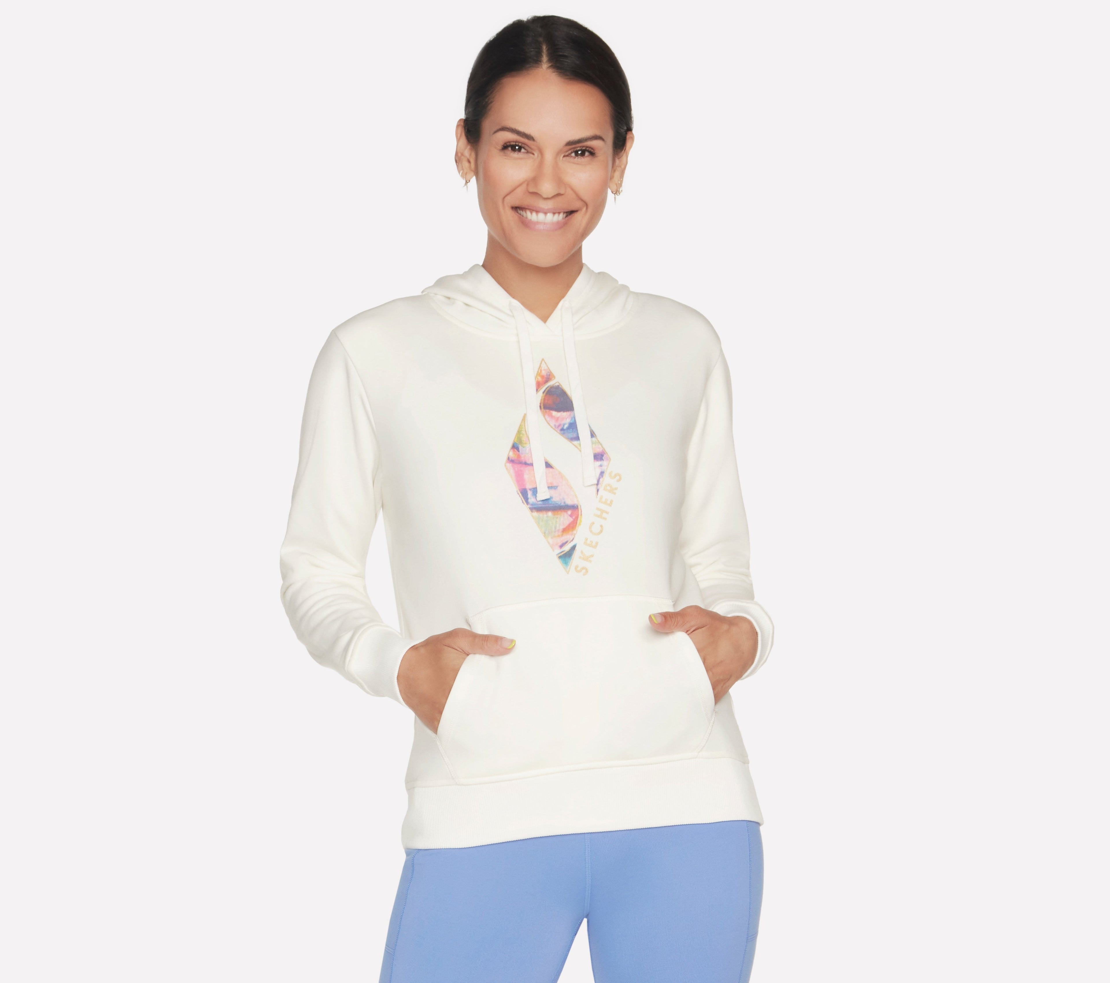 SKECH-SWEATS WATERCOLOR DIAMOND PULLOVER HOODIE