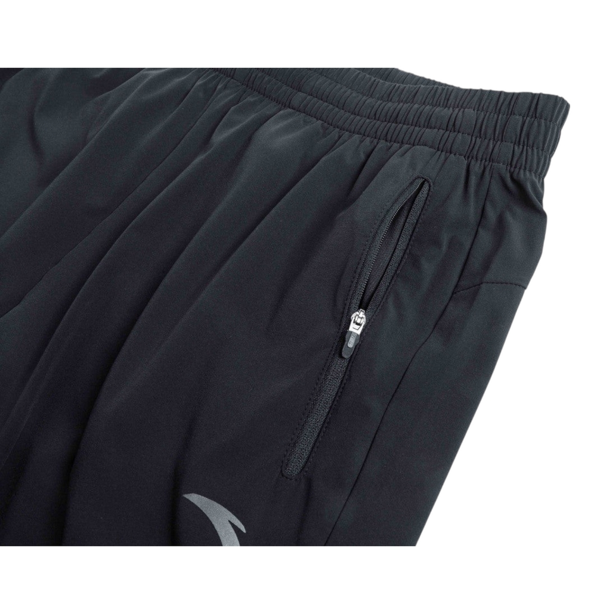 FRG ANTA black running shorts featuring a zippered pocket and elastic waistband for active training