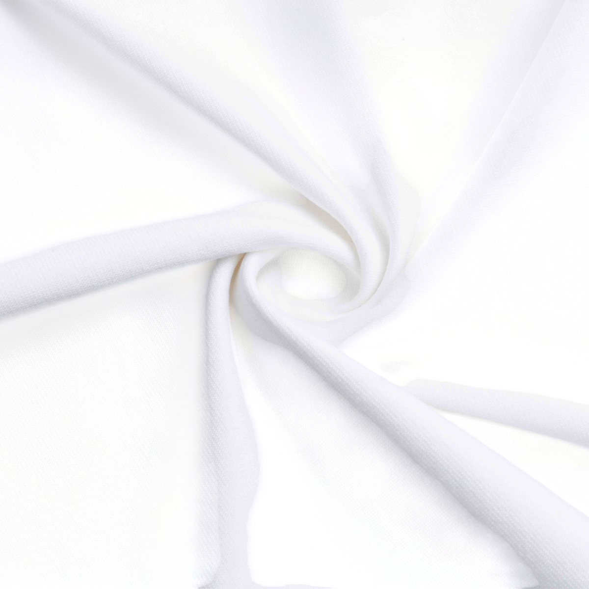 FRG white short sleeve t-shirt fabric with a soft, swirled texture