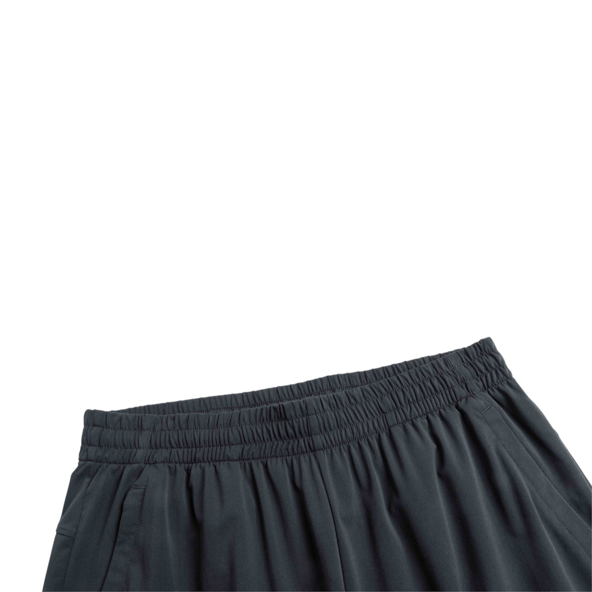 FRG knit ankle pants in dark grey featuring an elasticated waistband and side pockets.