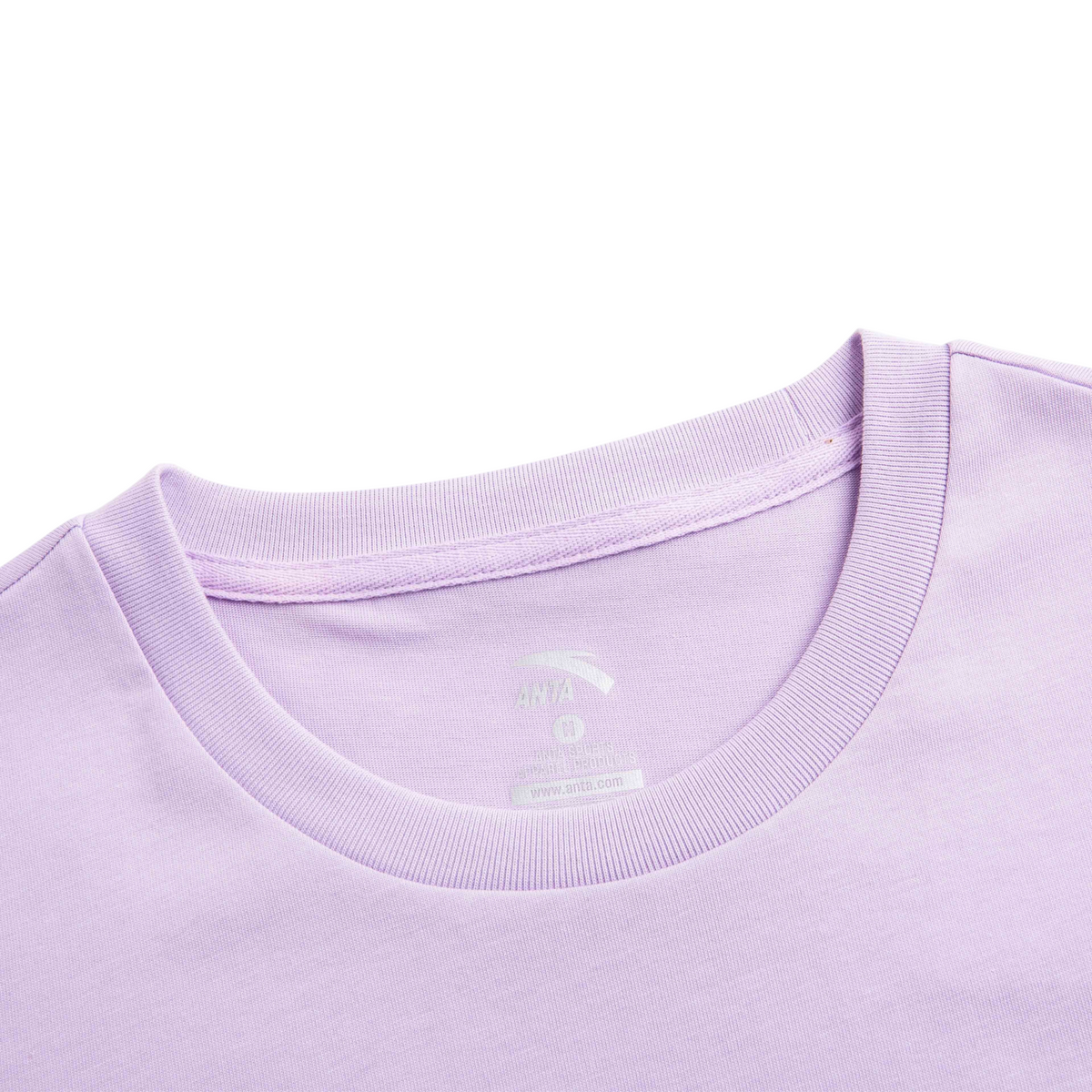 FRG light purple short sleeve crew neck t-shirt with ribbed collar detail