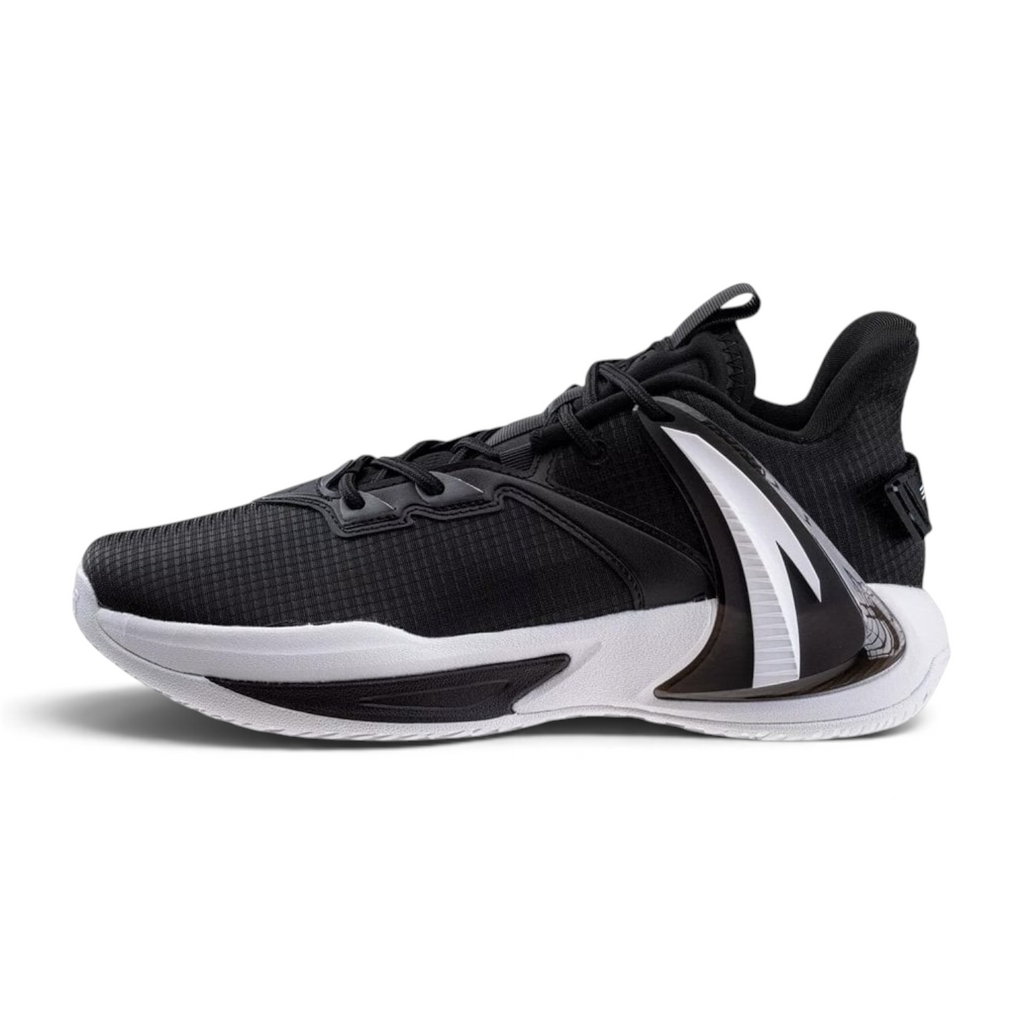 FRG Anta Pounce 2 basketball shoes in black with white midsole and breathable mesh upper for court performance