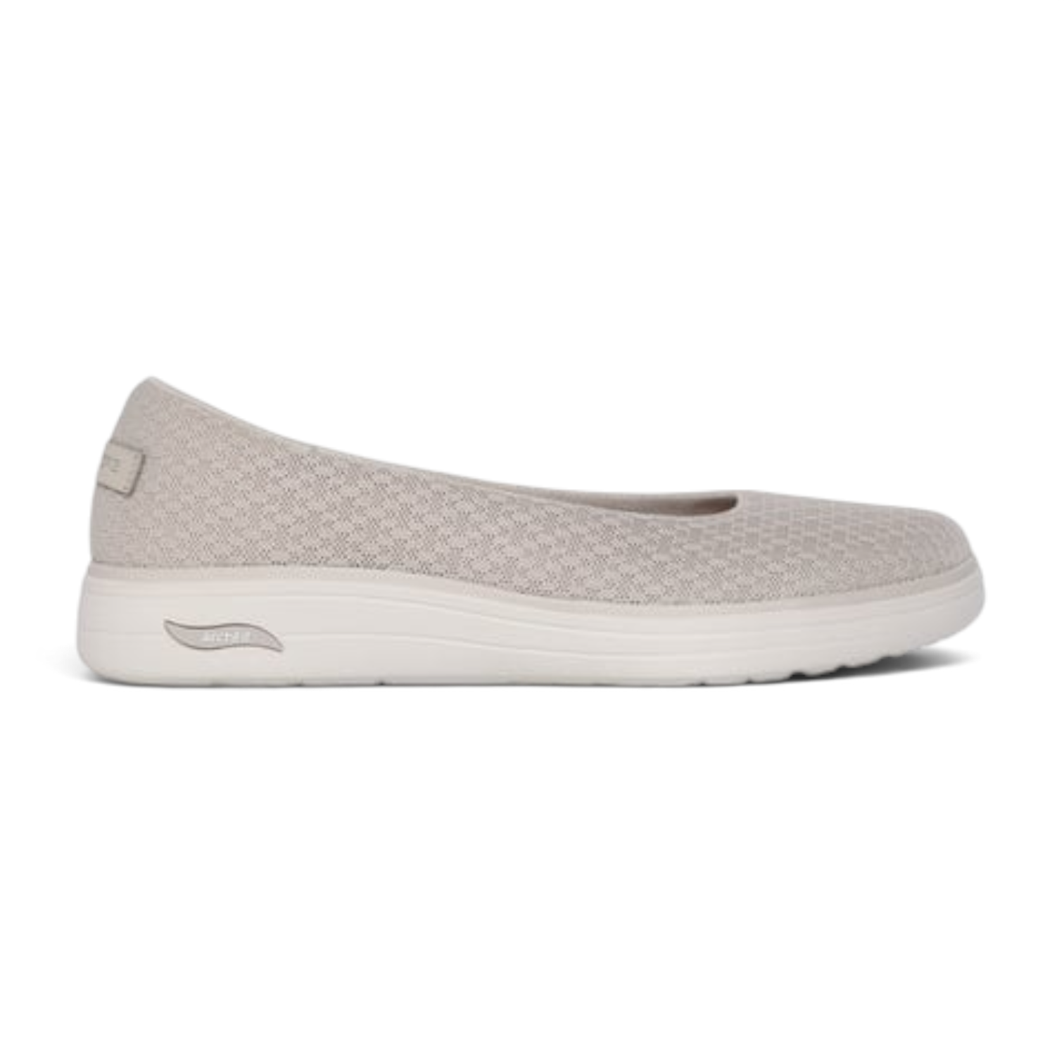 FRG Arch Fit Inspire Aubrey beige slip-on ballet flat with a textured knit upper and supportive cushioned sole