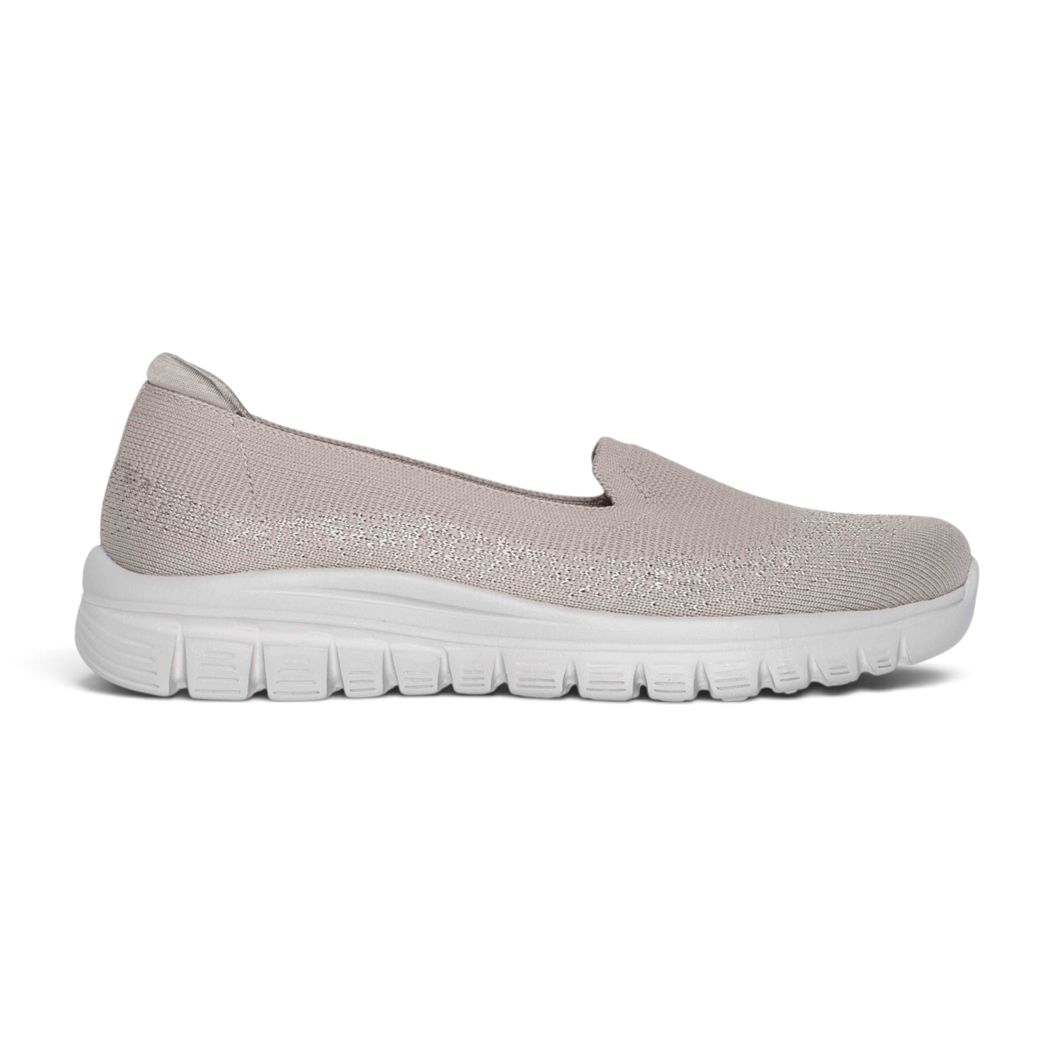 FRG GRACEFUL VIEW FINDER slip-on sneaker in light beige knit fabric with a white cushioned sole