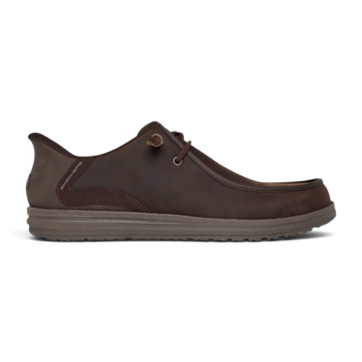 FRG Melson Edrick brown leather casual slip-on shoe with moccasin-style toe and flexible rubber sole