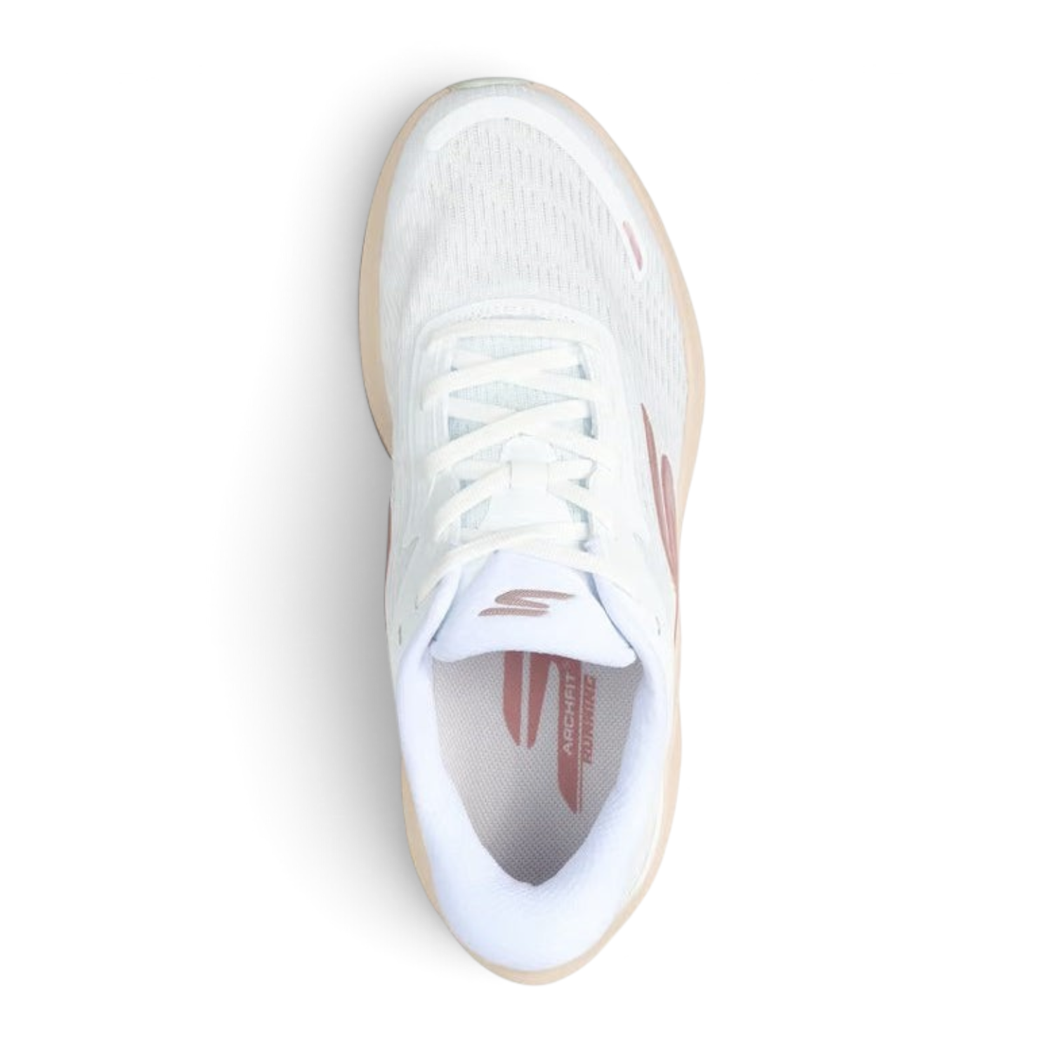 FRG Skechers Slip-ins Aero Pulse running shoe in white with rose and silver accents, featuring a mesh upper.