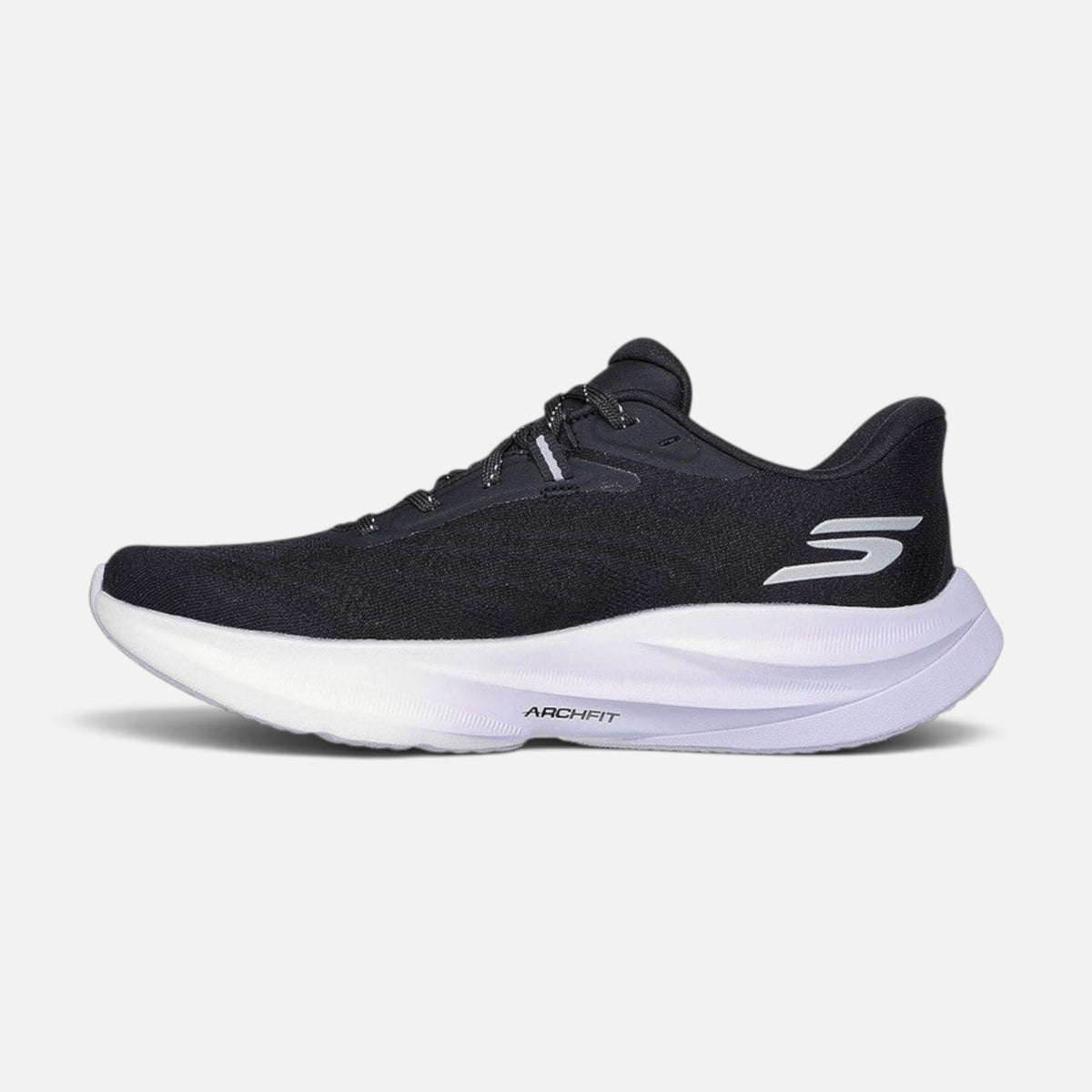 FRG Skechers Aero Spark performance trainer in black with white HYPER BURST ICE cushioning and Arch Fit insole