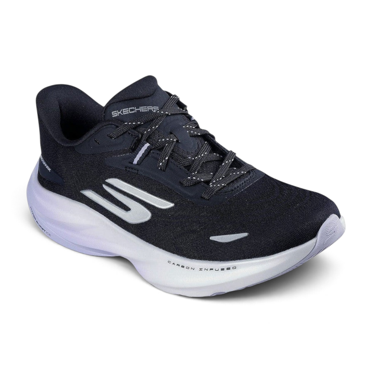 FRG Skechers Aero Spark performance trainer in black and purple with breathable mesh and cushioned white sole