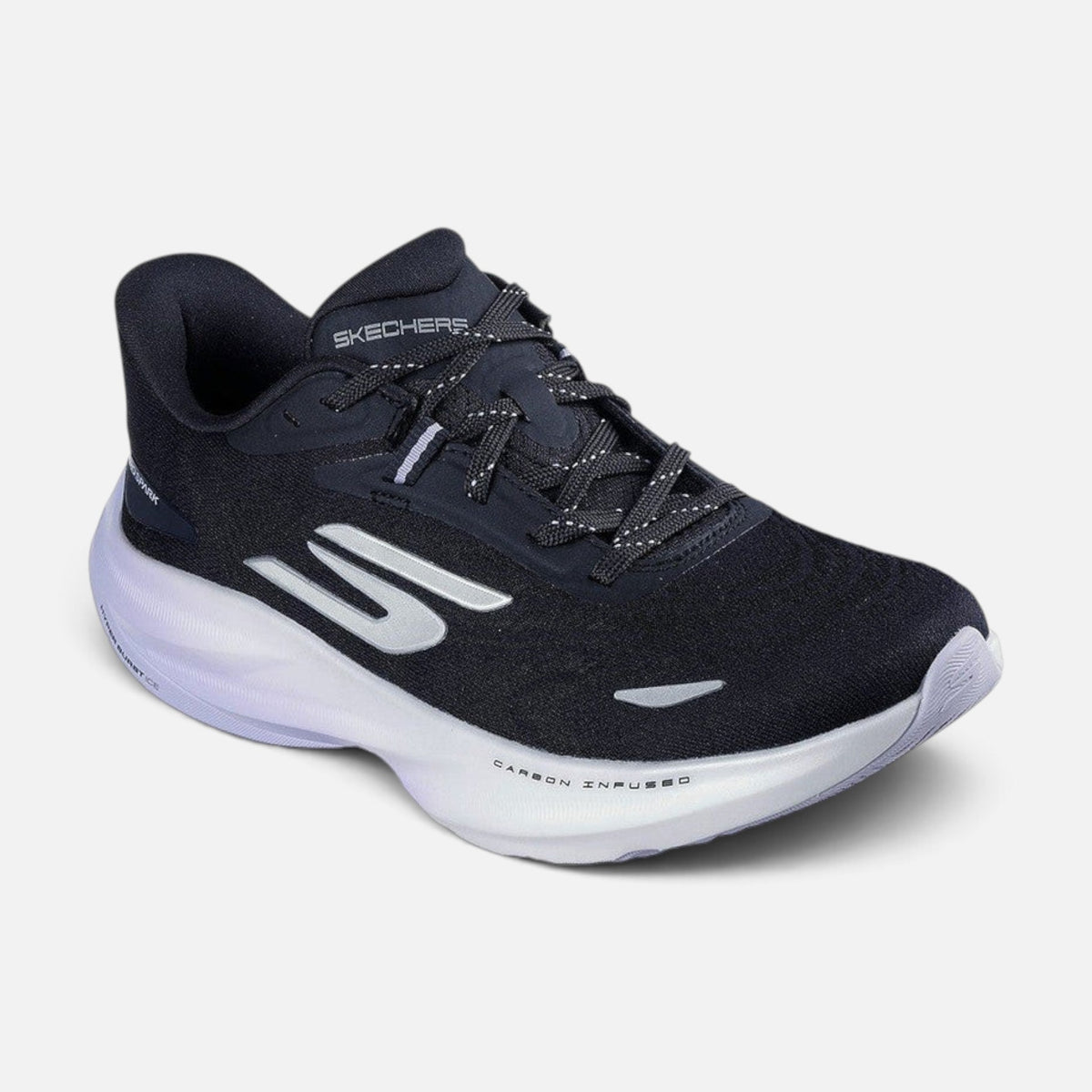 FRG Skechers Aero Spark performance trainer in black and purple with breathable mesh and carbon-infused cushioning.