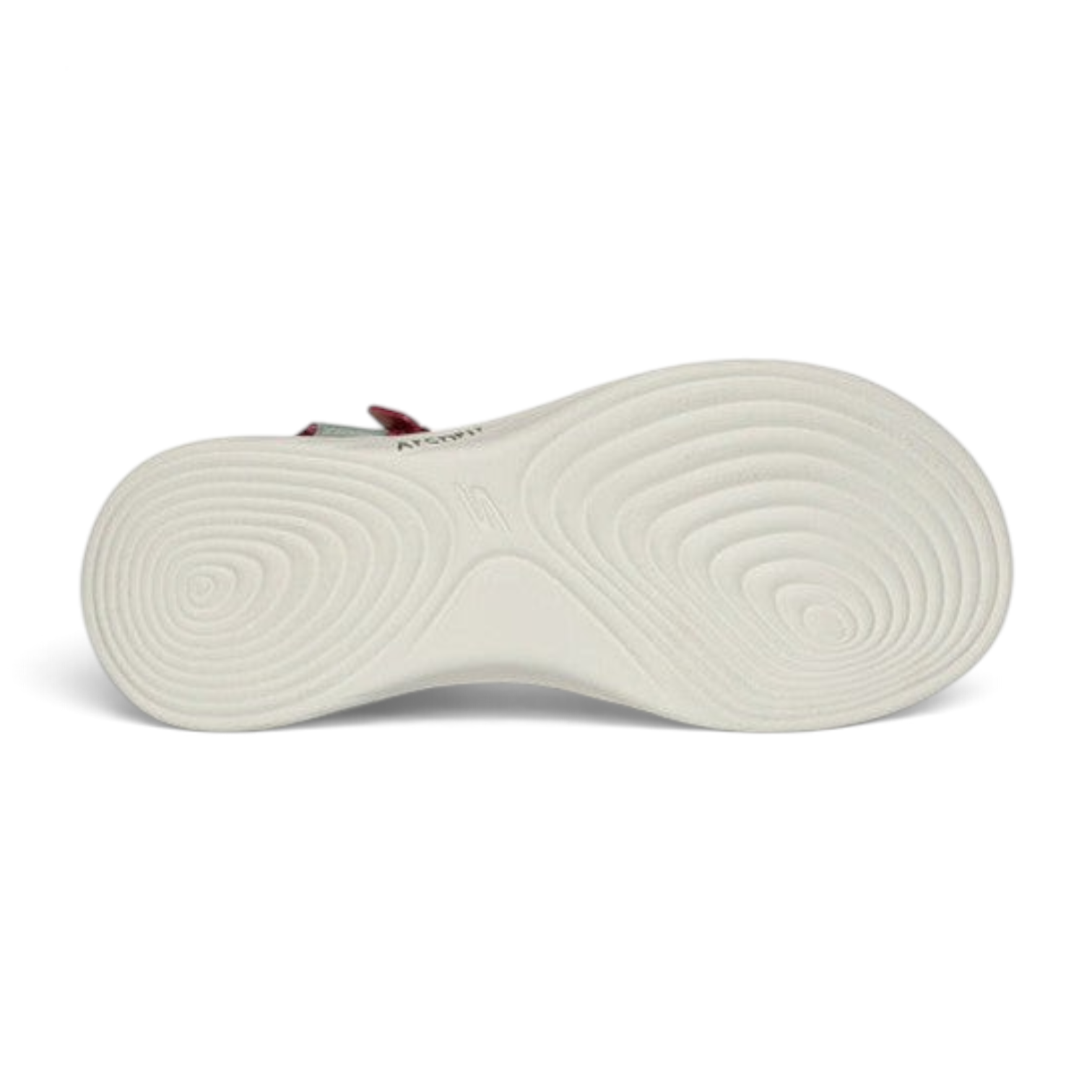 FRG Skechers Arch Fit Radiance sandal showing the white textured outsole with podiatrist-certified arch support