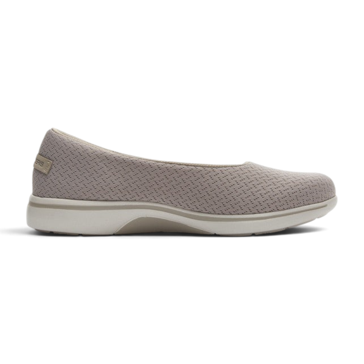 FRG Skechers Arch Fit Uplift taupe casual skimmer flat with breathable mesh upper and supportive cushioned sole