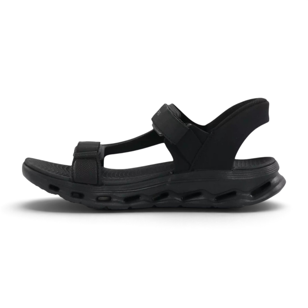 FRG Skechers Go Walk Glide-Step 2.0 black slip-in sandal with adjustable straps and cushioned sole