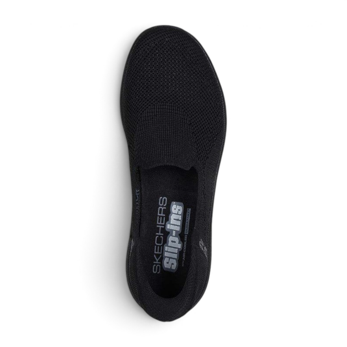 FRG Skechers Max Cushioning Lite Aura Tessa black slip-on sneaker with engineered knit upper and cushioned insole