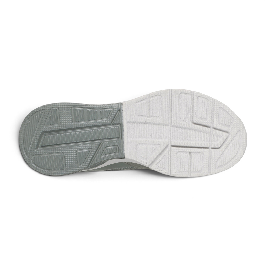 FRG Skechers BOBS Arc Waves 2.0 sneaker showing the grey and white textured rubber outsole tread pattern