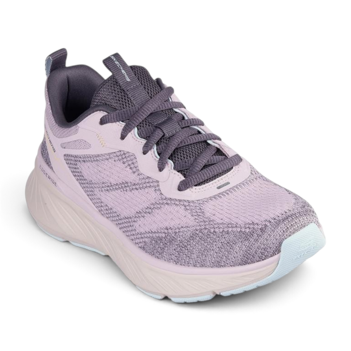 FRG Skechers Edgeride Power Flow mauve athletic sneakers with engineered knit upper and cushioned midsole
